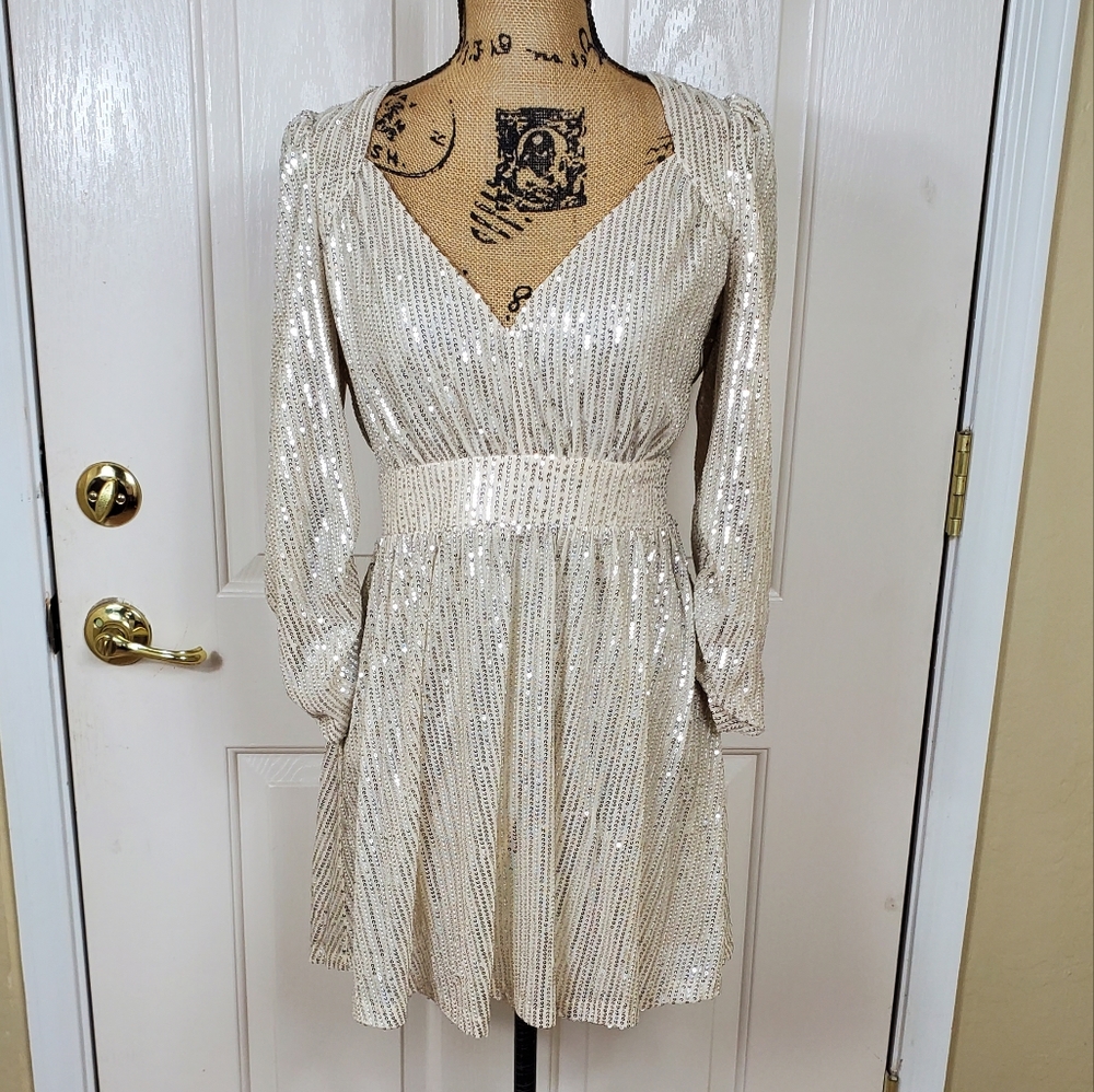Lush  Gold Sequence Dress